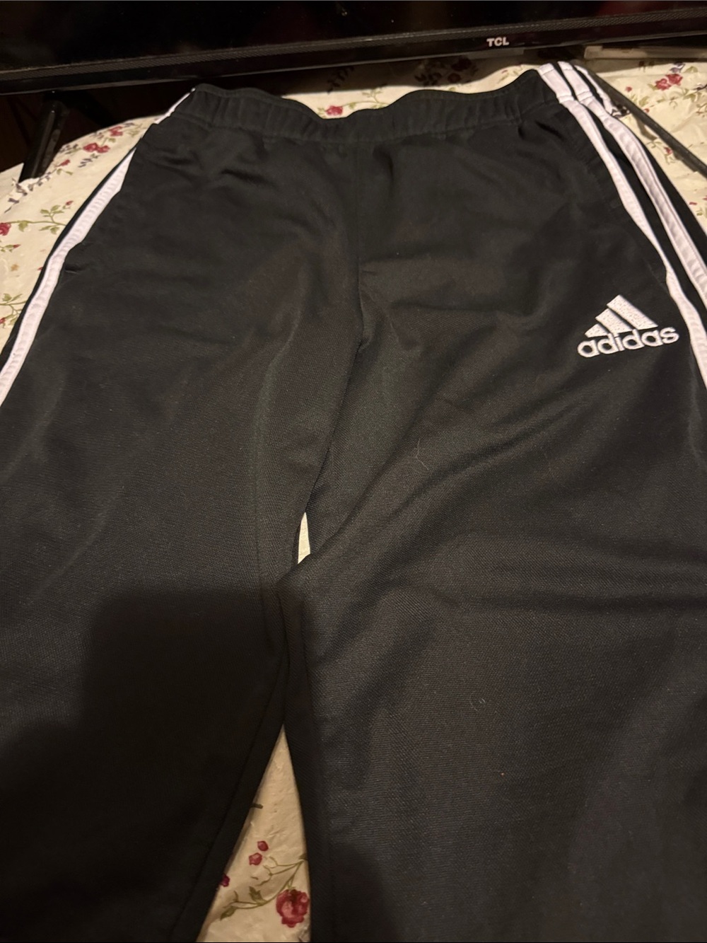 adidas Black Joggers with White Stripes - Kids